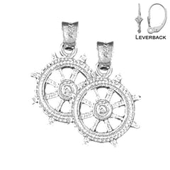 14K or 18K Gold Ships Wheel Earrings