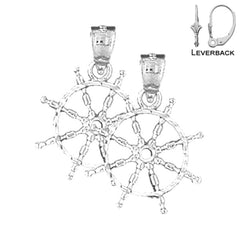 14K or 18K Gold Ships Wheel Earrings