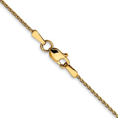 14K Yellow Gold 1mm Diamond-cut Round Wheat Chain