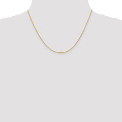 14K Yellow Gold 1mm Diamond-cut Round Wheat Chain