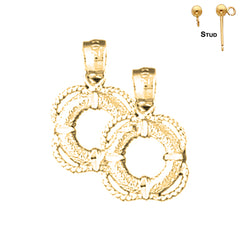 Sterling Silver 18mm Life Saver Earrings (White or Yellow Gold Plated)