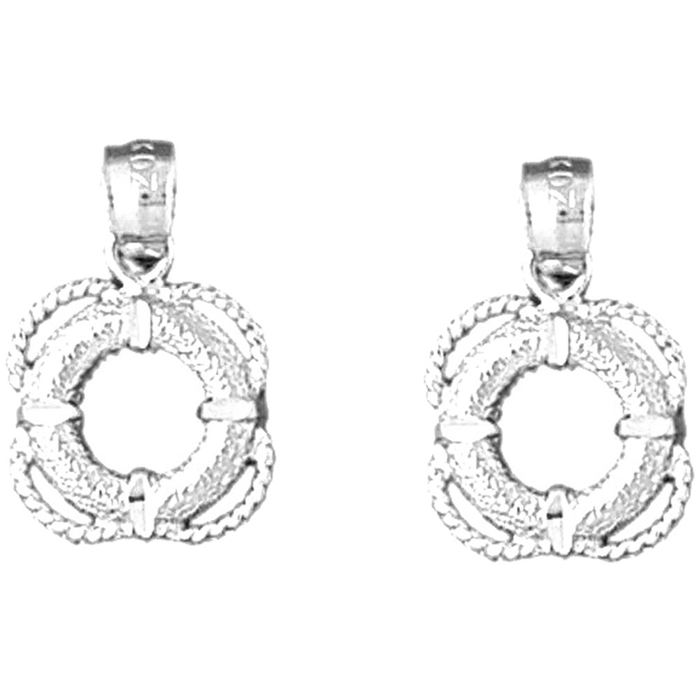 Sterling Silver 18mm Life Saver Earrings
