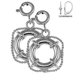 22 mm Lebensretter-Ohrringe aus Sterlingsilber (weiß- oder gelbvergoldet)