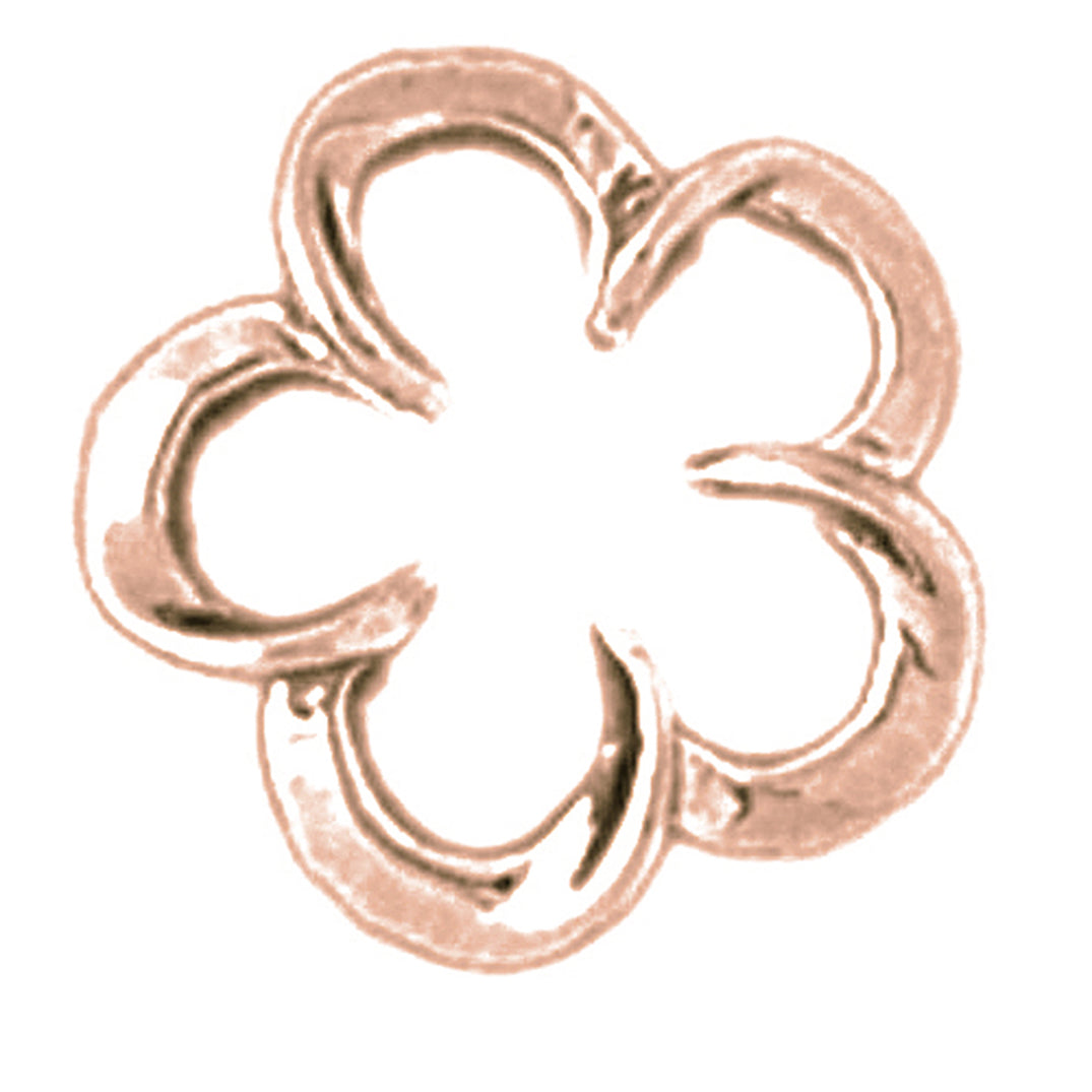 14K or 18K Gold Plumeria Flower Slide Pendant