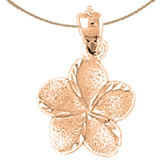 14K oder 18K Gold Plumeria Blumenanhänger