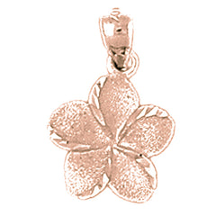 14K or 18K Gold Plumeria Flower Pendant
