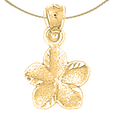 14K oder 18K Gold Plumeria Blumenanhänger