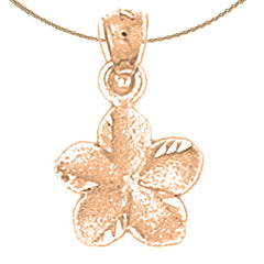 14K oder 18K Gold Plumeria Blumenanhänger