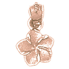 14K or 18K Gold Plumeria Flower Pendant