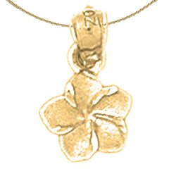 14K oder 18K Gold Plumeria Blumenanhänger