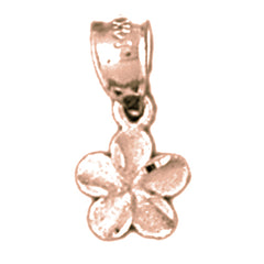 14K or 18K Gold Plumeria Flower Pendant