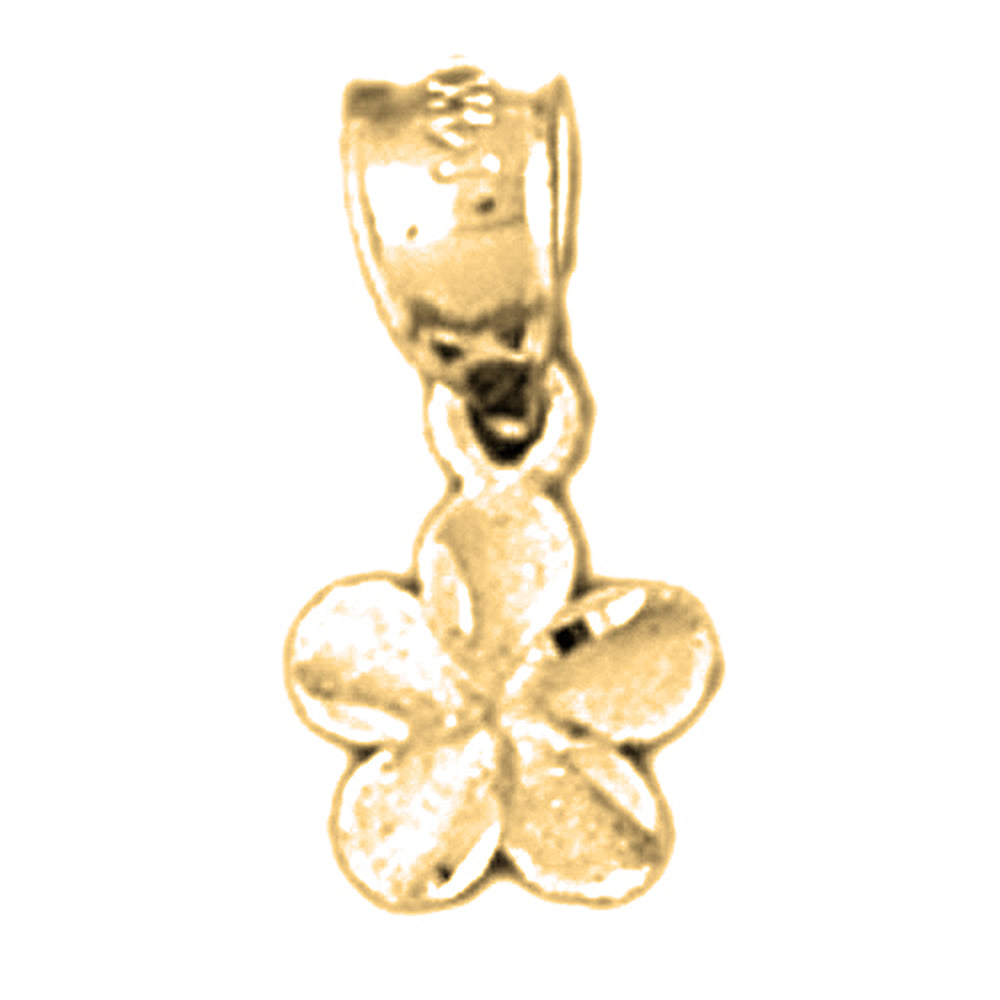 14K or 18K Gold Plumeria Flower Pendant