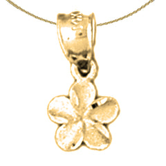 14K oder 18K Gold Plumeria Blumenanhänger