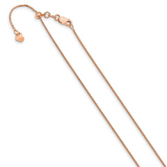 14K Rose Gold Adjustable .8mm Box Chain