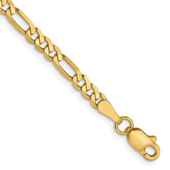 14K Yellow Gold 3.25mm Flat Figaro Chain