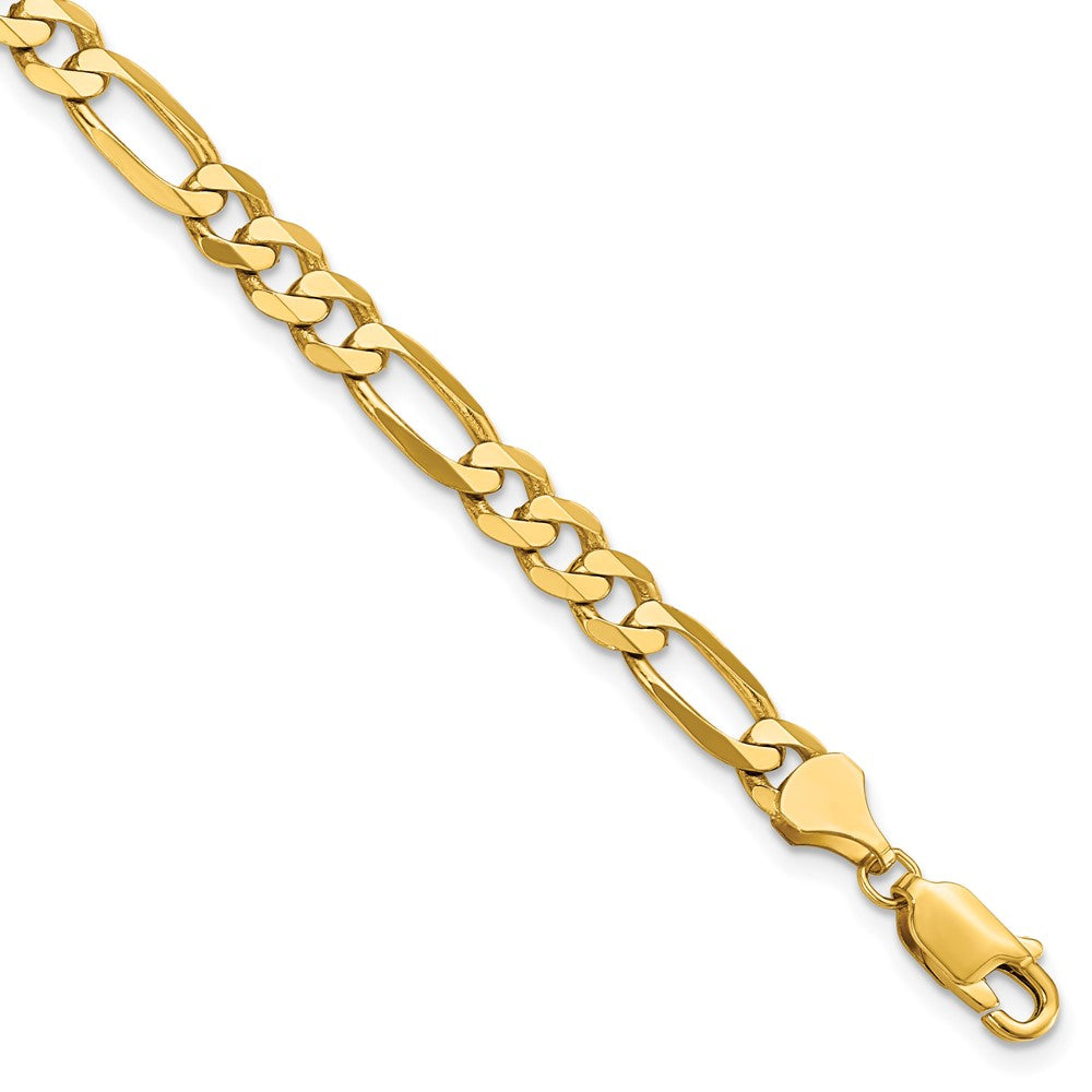 14K Yellow Gold 5.25mm Flat Figaro Chain