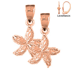 14K or 18K Gold Starfish Earrings