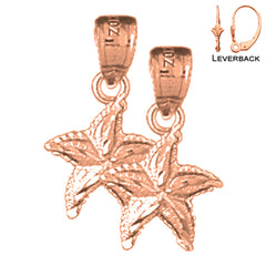 14K or 18K Gold Starfish Earrings