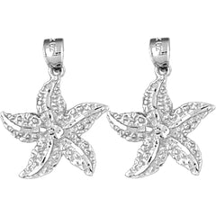 14K or 18K Gold 26mm Starfish Earrings