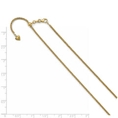 Verstellbare Weizenkette aus 1,5 mm Gelbgold 14 Karat