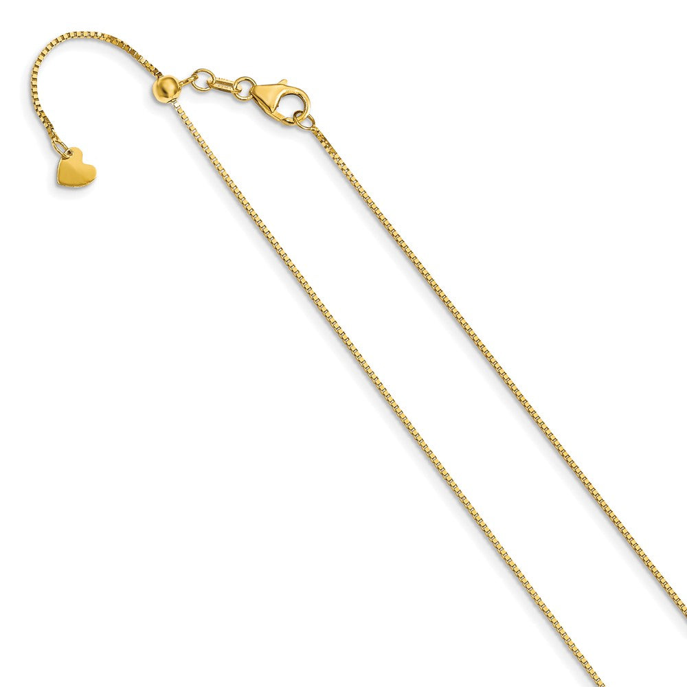 14K Yellow Gold Adjustable .7mm Box Chain