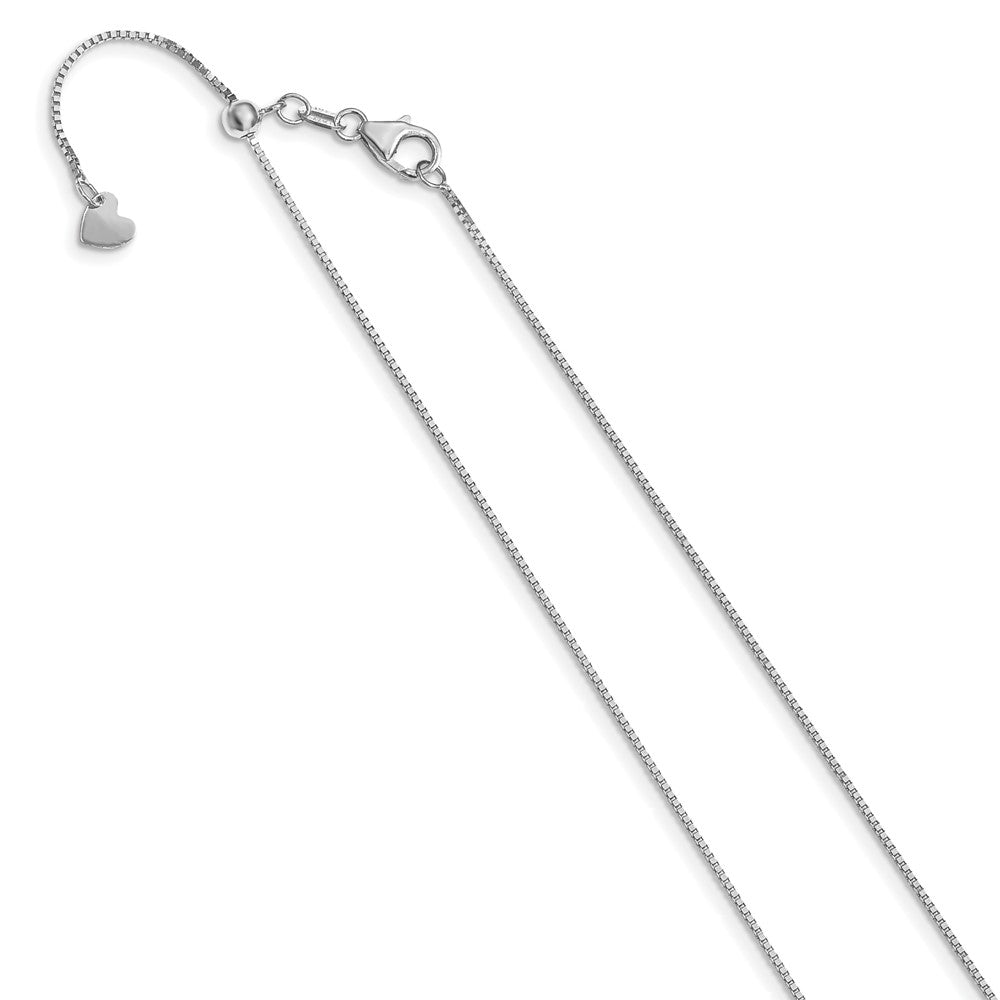 14K White Gold Adjustable .7mm Box Chain