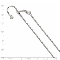 14K White Gold Adjustable 1.2mm Box Chain