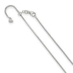 14K White Gold Adjustable 1.2mm Box Chain