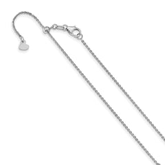 14K White Gold Adjustable 1.25mm Flat Cable Chain