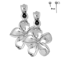 14K or 18K Gold Plumeria Flower Earrings