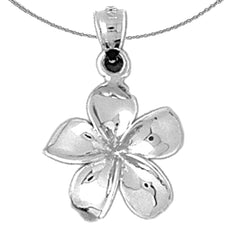 Colgante de flor de plumeria de oro de 14 quilates o 18 quilates