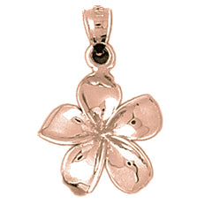 14K or 18K Gold Plumeria Flower Pendant