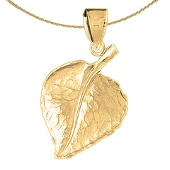 10K, 14K oder 18K Gold Feigenblatt Anhänger