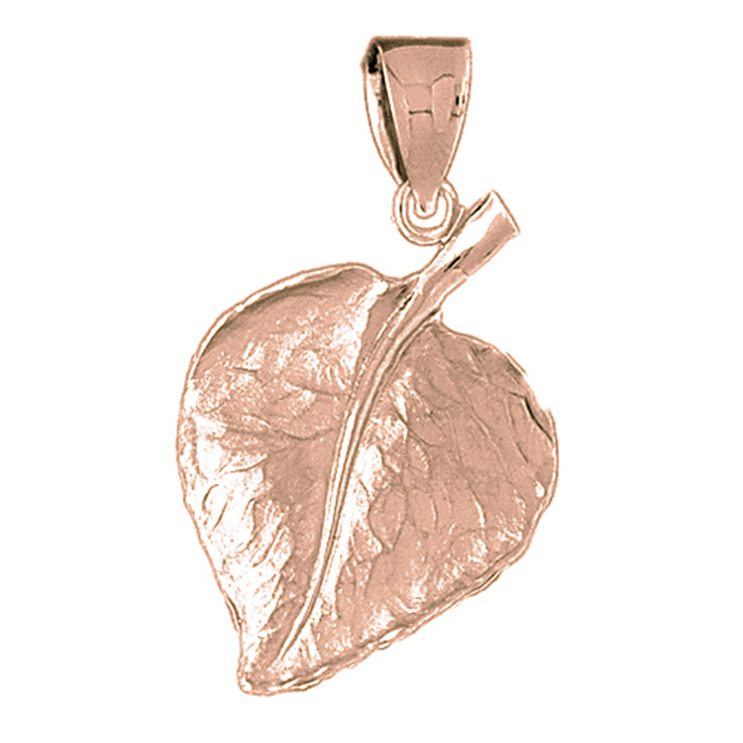 10K, 14K or 18K Gold Fig Leaf Pendant