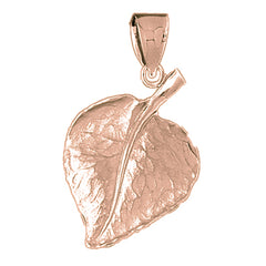 10K, 14K or 18K Gold Fig Leaf Pendant