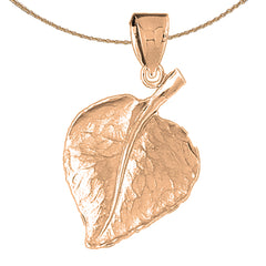 10K, 14K oder 18K Gold Feigenblatt Anhänger