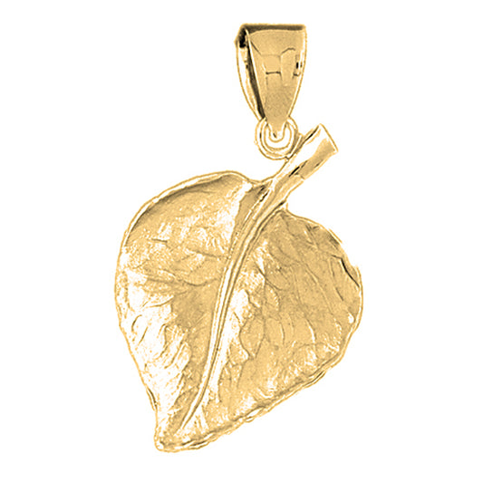 10K, 14K or 18K Gold Fig Leaf Pendant