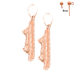 14K or 18K Gold 3D Cruise Ship Earrings