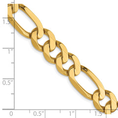 Flache Figarokette aus 14 Karat Gelbgold, 8,75 mm