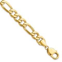 14K Yellow Gold 10mm Flat Figaro Chain