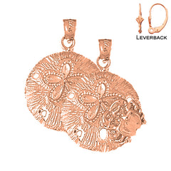 14K or 18K Gold Sand Dollar Earrings