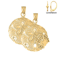 14K or 18K Gold Sand Dollar Earrings