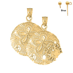 14K or 18K Gold Sand Dollar Earrings