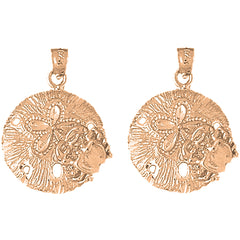 14K or 18K Gold 27mm Sand Dollar Earrings