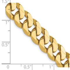14 Karat Gelbgold, 9,5 mm, flache, abgeschrägte Panzerkette