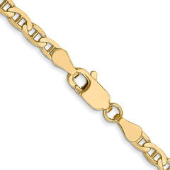 14K Yellow Gold 3mm Concave Anchor Chain