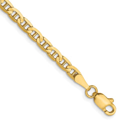 14K Yellow Gold 3mm Concave Anchor Chain