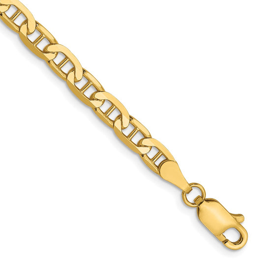 14K Yellow Gold 3.75mm Concave Anchor Chain