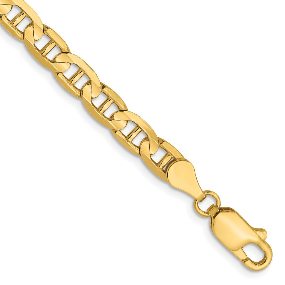 14K Yellow Gold 4.5mm Concave Anchor Chain