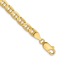 14K Yellow Gold 4.5mm Concave Anchor Chain